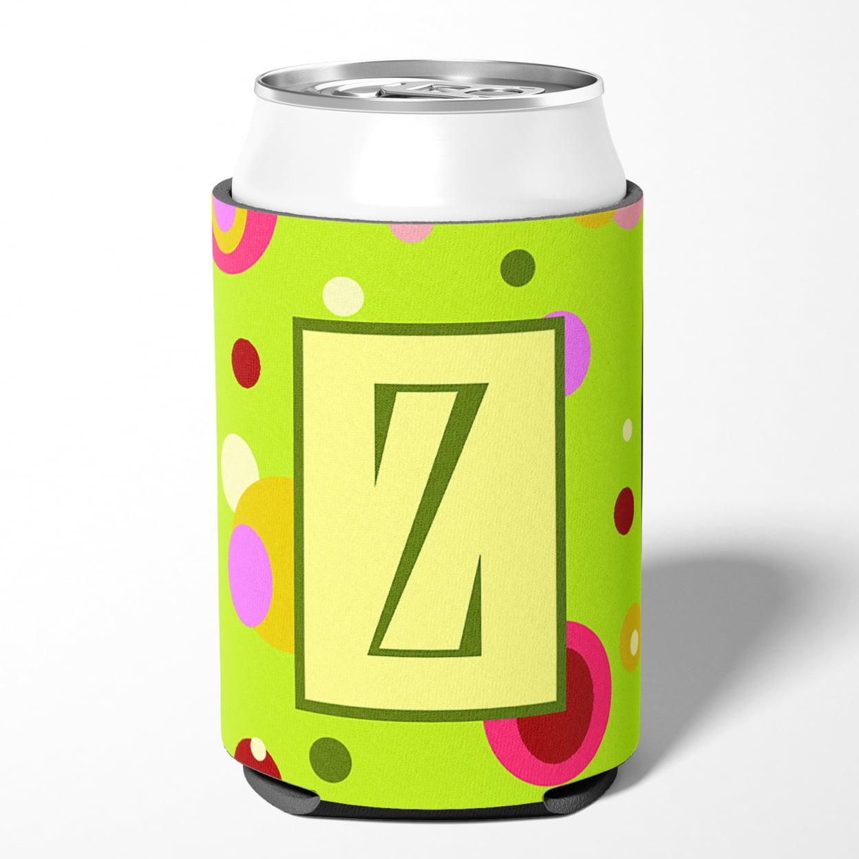 Letter Z Initial Monogram - Green Can or Bottle Beverage Insulator Hugger