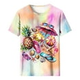 thumbnail image 5 of Women's Tops Under $10 Free Shipping Casual Pullover Printed Short Sleeved Round Neck Top, 5 of 9