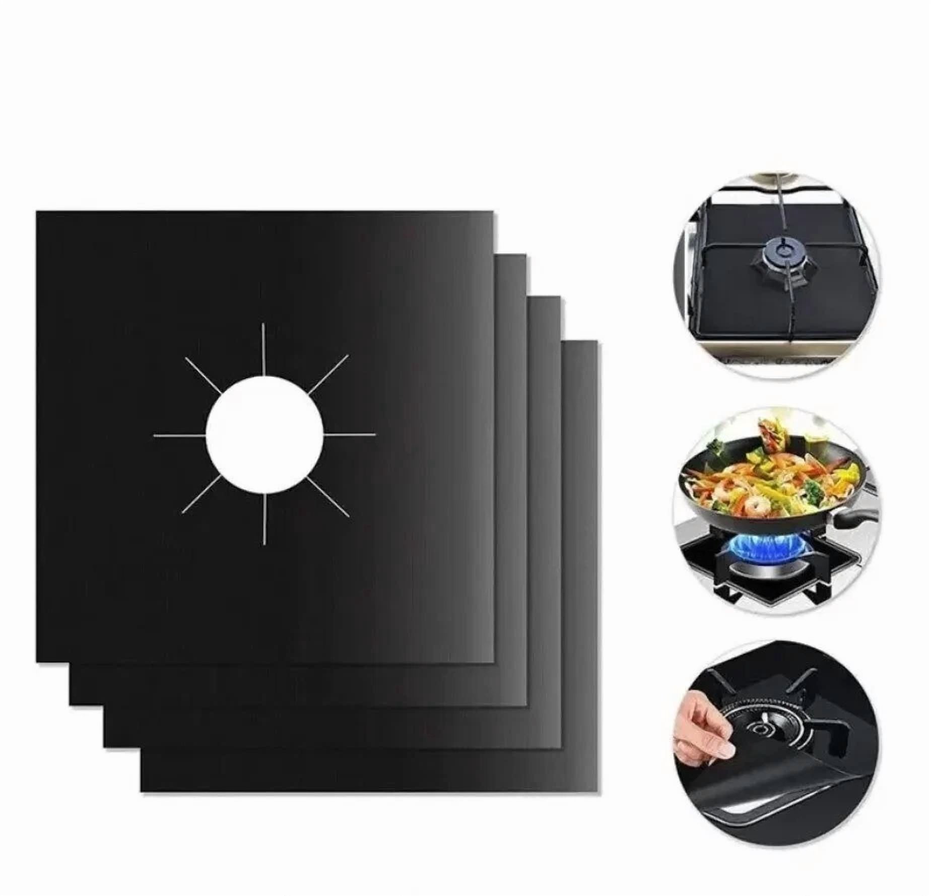 CRESTIN- 4Pcs Gas Stove Protect Cooker Cover Liner Clean Mats Pad For Kitchen Stovetop