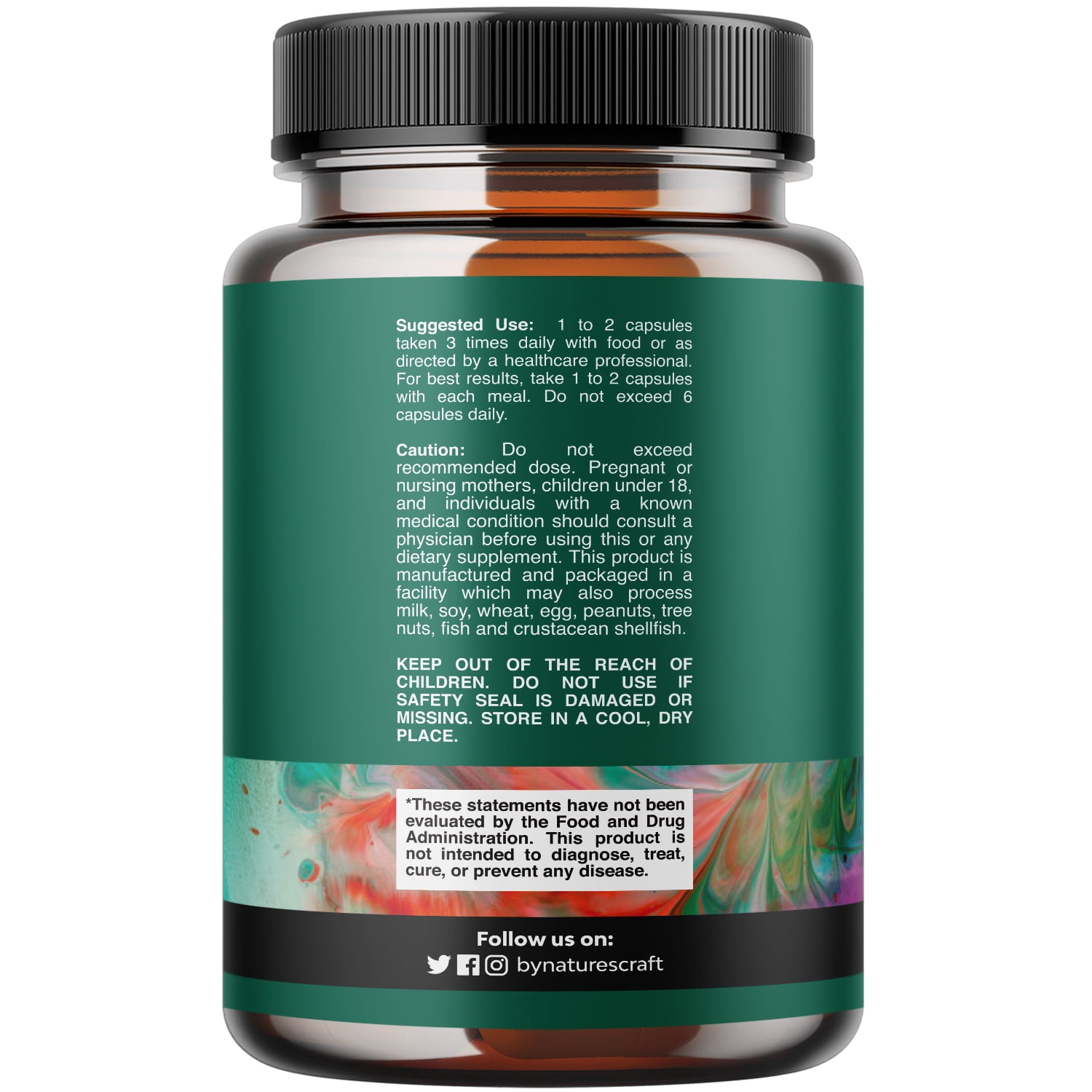 Natures Craft Pancreatic Digestive Enzymes Dietary Supplements for Digestive & Gut Health, 60 Capsules