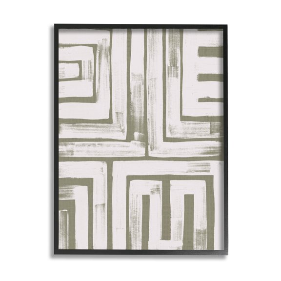 Stupell Industries Square Shape Abstract Pattern Graphic Art Black Framed Art Print Wall Art, Design by June Erica Vess