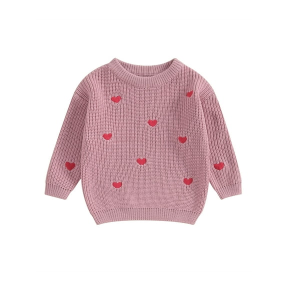 Gupgi Chandails de la Saint-Valentin pour Bébé Fille, Manches Longues, Cœur d'Amour, Chandail en Tricot Doux