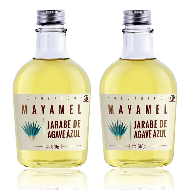 Jarabe Agave Orgánico Azul Endulzante Natural Vegano Sin Gluten Miel Agave Claro Sustituto Azúcar Ideal Café Smoothies Repostería Cocina Hornear Postres Waf