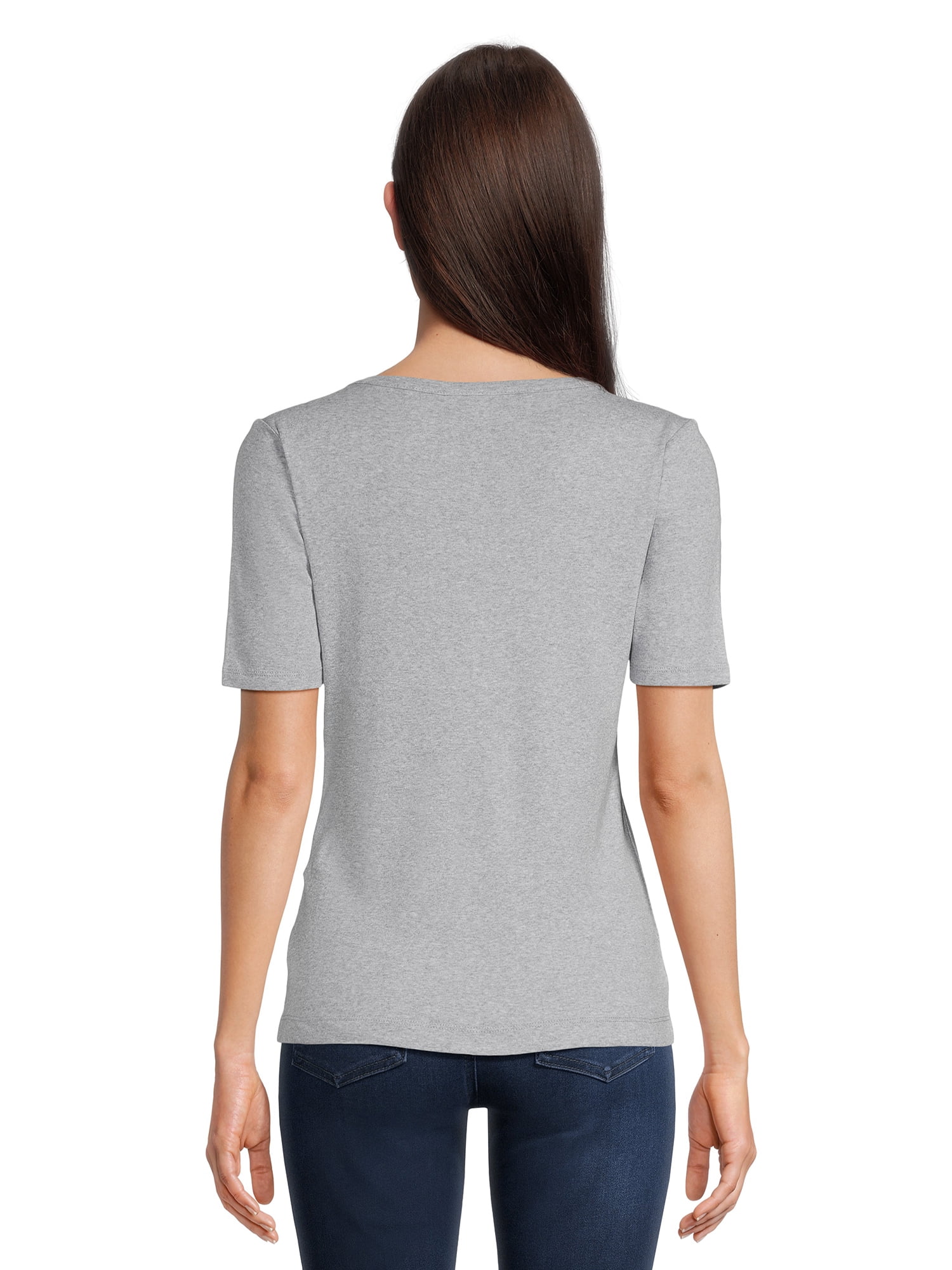 RealSize Women's Ribbed Henley Shirt, Sizes XS-3XL