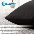 thumbnail image 4 of 22" x 22" Throw Pillowcases (Cover Only) - 85/15 Nylon, Spandex - Luxurious, Silky, Stretchy & Soft - 1 Pcs Solid Color - A Perfect Choice for Couch Chairs Sofa Bed Adult or Kids Bedroom, Black, 4 of 7