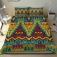 thumbnail image 4 of Juego de Cama Nativo Americano Naranja y Esmeralda LT10, 4 of 6