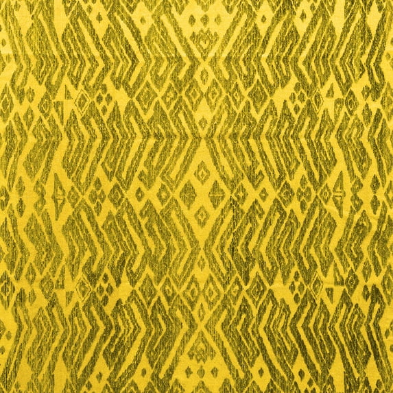 Ahgly Company Indoor Square Abstract Yellow Modern Area Rugs, 8' Square