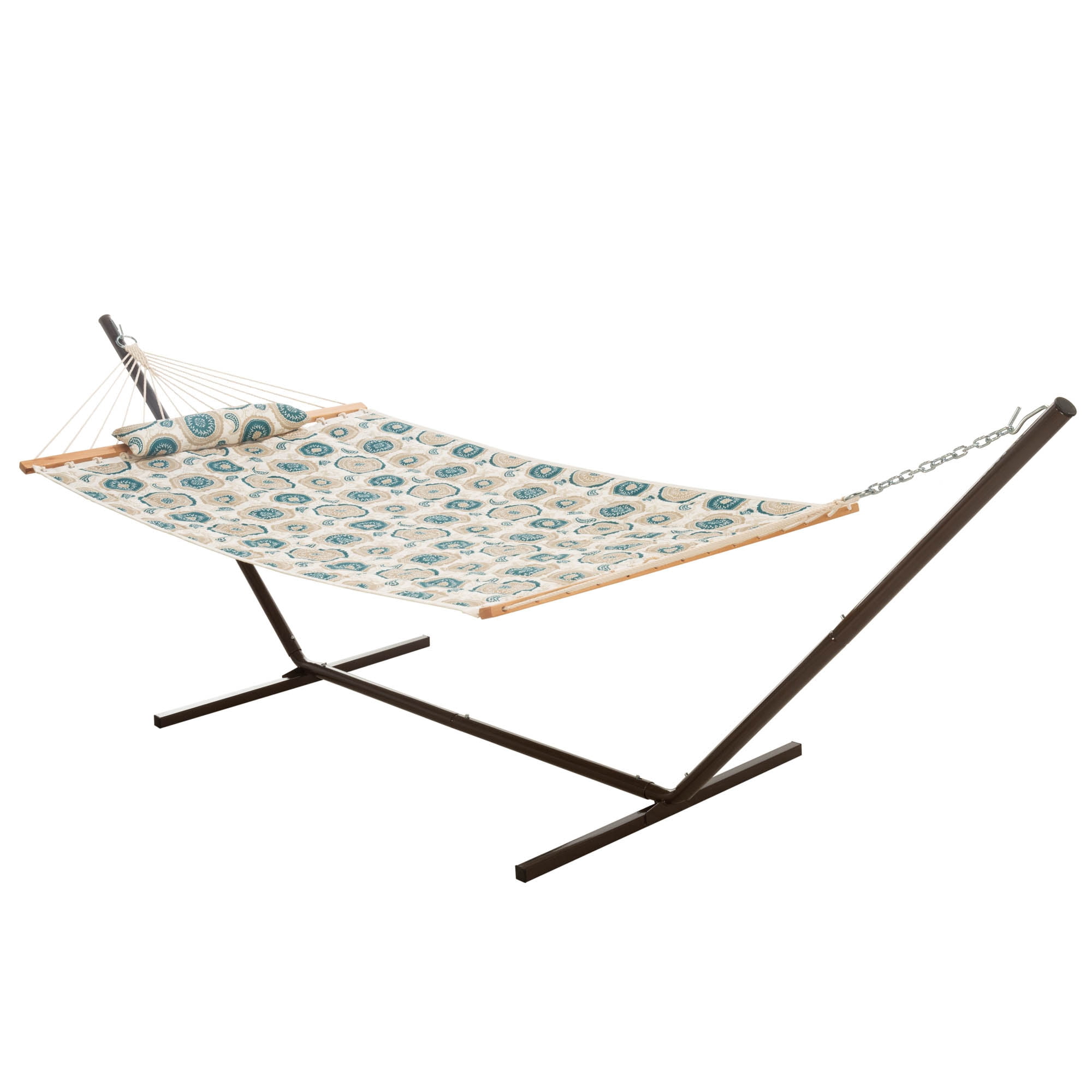 Castaway Hammocks Quilted Hammock with with Patented KD Space Saving Stand & Detachable Pillow