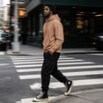 thumbnail image 5 of GrmtClth Mens Hoodie Classic Pullover Hooded Sweatshirt Long Sleeve Drawstring Hood Pocket Everyday Casual Sweat Tops, 5 of 10