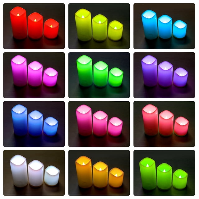 3Pcs/Set LED Flameless Candle Lights Remote Control Candle Lights Night Light Battery Powered Led Tea Lights Birthday Wedding Decor