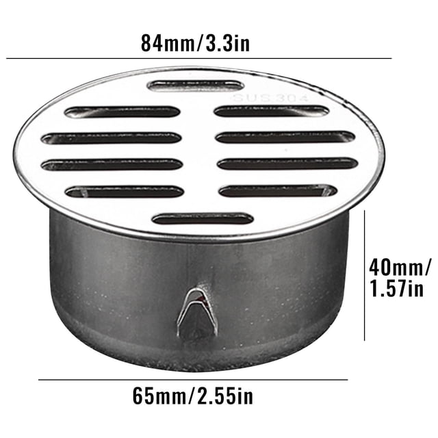 TIMIFIS Drain de Sol en Acier Inoxydable Épaissi Carte de Sol en Acier Inoxydable Jardin Extérieur Toit Rond Sans Joint d'Eau Grande Déplacement Couvercle de Drain de Sol