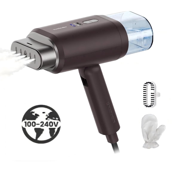 Dual Voltage Travel Steamer for Clothes, 100-240V Worldwide Handheld Garment Steamer, Fast 20-Second Heat Up, 180ml Detachable Tank, Portable Steamer for Business Travel, Vacation & Home