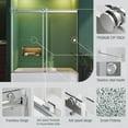 thumbnail image 4 of Bathtub Sliding Door, 60"W x 56"H Tub Shower Door, Bathtub Door, Bathtub Glass Door, Bathtub Double Sliding Door 5/16" Tempered Glass with Explosion-Proof Film Stainless Steel Brushed Silver, 4 of 9