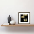 thumbnail image 2 of Gold Silver Leaf Style Flowers Floral Metallic Effect Foil Style Black Painting Square Wooden Framed Wall Art Print Picture 8X8 Inch, 2 of 4