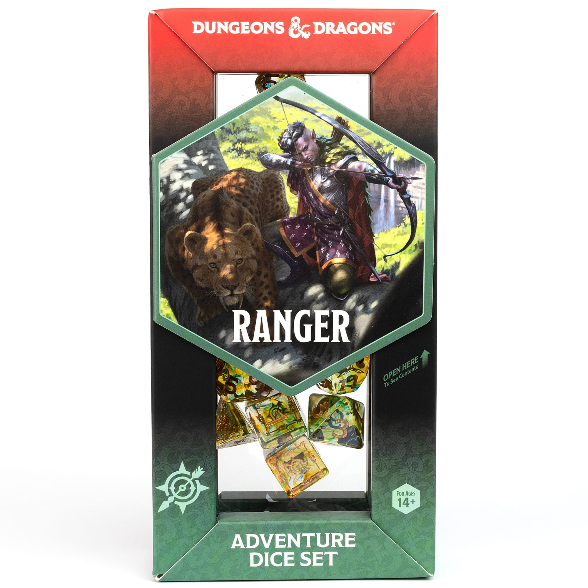 Dungeons & Dragons: D&D Adventure Dice: Ranger - Green Multi - 16pc RPG Die Set, Class Symbols, Roleplaying Game Accessory, Sirius Dice, Licensed