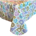 thumbnail image 6 of Newbridge Easter Pastel Egg and Bunny Vinyl Flannel Backed Tablecloth, 52” x 70” Oblong/Rectangle, 6 of 7