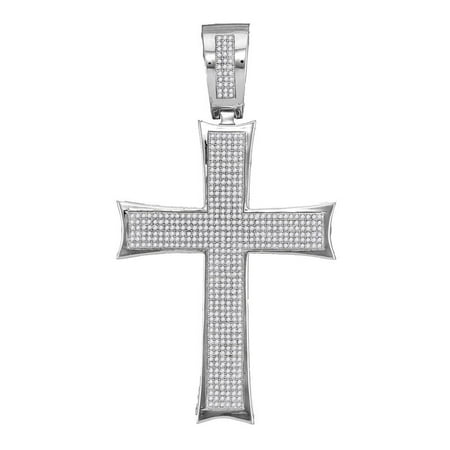 ctw 10k pave luxurious pendant necklace diamond cross mens gold