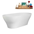 thumbnail image 3 of 67" Streamline B-240-33-BNK Soaking Freestanding Tub and Tray With Internal Drain in Brushed Nickel, 3 of 10