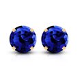 thumbnail image 3 of Rosec Jewels Lab Grown Blue Sapphire Solitaire Stud Earrings - AAAA Grade - Sapphire Moissanite Earrings - with Jewelry Box, 14K White Gold, 3 of 7