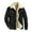 a-Black13939, variant on VNKIDY Men's Coat Autumn Winter Solid Color Denim Jacket With Plush Lining Long Sleeve Button Front Warm Style Stylish Coat For Casual Daily Streetwear Cold Weather Activities Leisure Outerwear