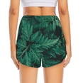 thumbnail image 2 of Lsque Green Leave Fern Printed Women's Running Shorts with Liner Pockets,Elastic Quick Dry Workout Athletic Gym Yoga Shorts,Womens High Waist Shorts-X-Large, 2 of 9