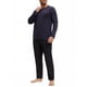 thumbnail image 5 of INSPIRAR CHIC Conjunto de Pijamas de 2 Piezas de Manga Larga con Cuello Redondo Casual con Patrón de Rayas L Azul Oscuro, 5 of 6