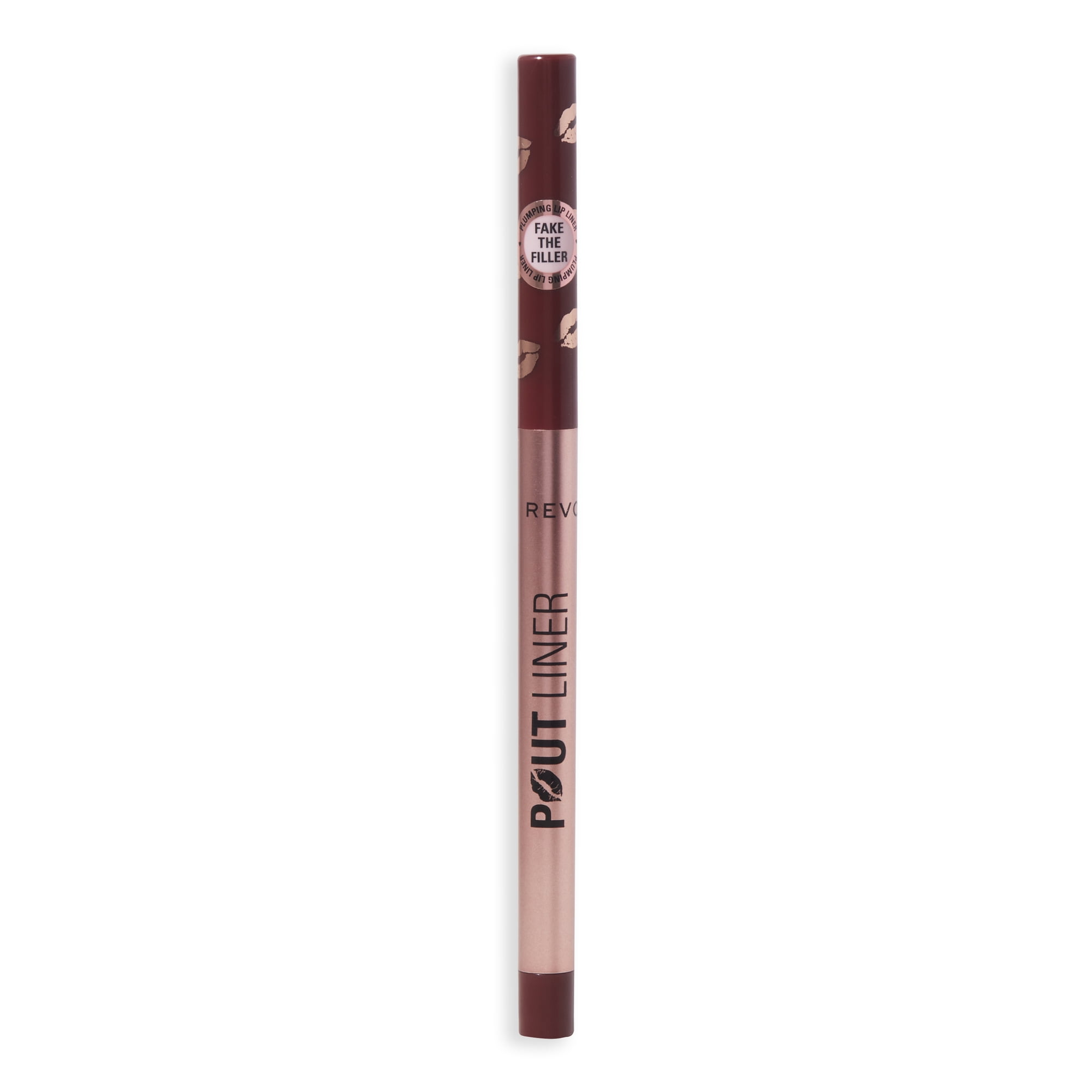 Revolution Beauty Pout Bomb Plumping Lip Liner, Long-Lasting with Hyaluronic Acid, Cookie Warm Brown, 1 Count