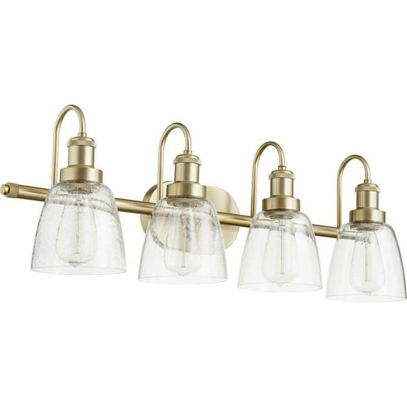 4 Light Bathroom Light in Transitional Style-10.5 inches Tall and 30.25 inches Wide-Aged Brass Finish Bailey Street Home 183-Bel-3400003
