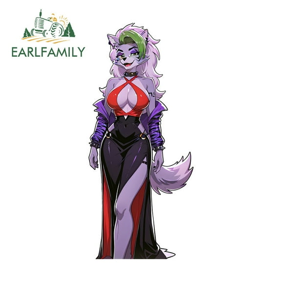 EARLFAMILY 5.1 Inch Colorful Furry Car Stickers Amusing Windows Bumper Motorcycle Rear Windshield Scratch-Proof Vinyl Decal Personality Car Styling