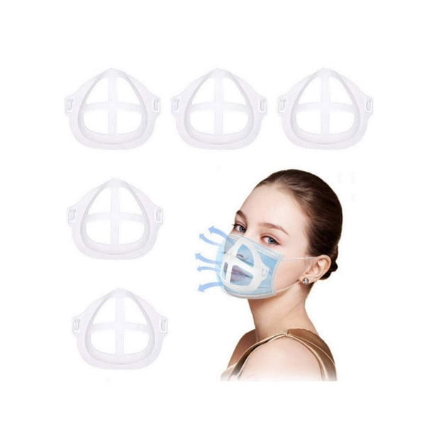 Soporte de máscara Soporte de cojín interior estéreo 3D transpirable para soporte de máscara Máscara de silicona Máscara Respiración fácil Reducir la fatiga de voz Evitar manchas de maquillaje 5pcs TUNC Sencillez