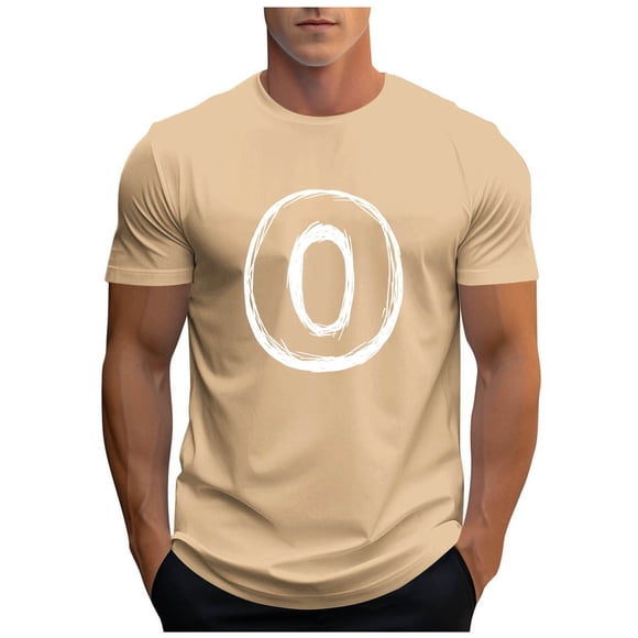 T-Shirt for Men, Short Sleeve Round-Neck Polyester Casual Sports Top with Solid Pattern, Fits True to Size, Hand Wash Cold, Hang Dry