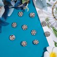 thumbnail image 4 of 1 Box 10Pcs Rhinestone Shank Buttons Silver Metal Zinc Alloy Flat Round Clear Sew On Embellishment Button with Hole, 4 of 7