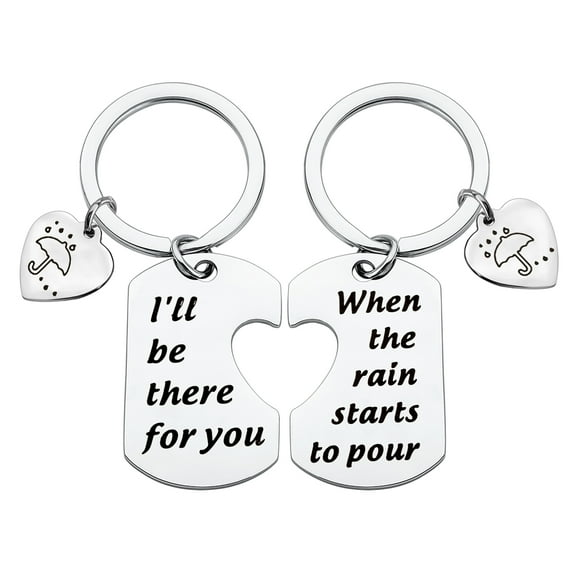 MYOSPARK Couple Keychain I'll Be There for You Keychain TV Show Keyring Gift for Best Friend Graduation Gifts Dad Mother Jewelry Gift