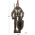 thumbnail image 3 of People 79" Stainless Steel Metal Replica Medieval Full Body Suit Armour with Red Plume and Shield, by DecMode, 3 of 14