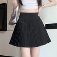 thumbnail image 2 of Levmjia Womens Pleated Short Skirt High Waist A Line Skirt Solid Color Anti Chafing Lined Mini Skirt Soft Stylish For Daily Dating Party Vacation Spring Summer Wear, 2 of 9