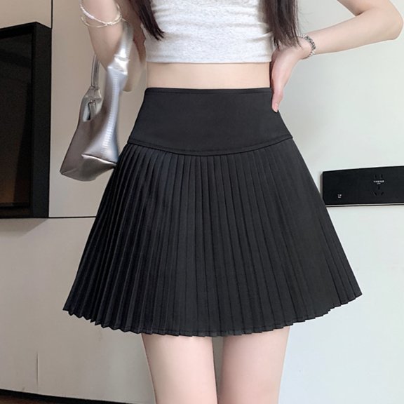 PBFRDSJ Pleated Tennis Skirts for Womens Y2K Elastic Waist Uniform Skater Plus Size A-Line Casual Golf Athletic Skirt