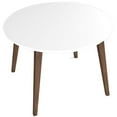 thumbnail image 1 of Table à Manger Ronde Candida de Style Moderne en Bois Massif avec Dessus Noyer/blanc de 43,3 Po, 1 of 7