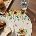 thumbnail image 3 of Spring Round 13 Inch Placemats Set of 8, Bicycles Botanical Sunflowers Leaves Butterfly HeatResistant Non Slip Place Mats for Dining Table, Wipeable Braided Kitchen Table Mats for Housewarming, 3 of 9