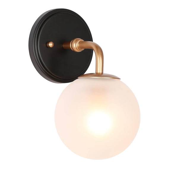 LNC Globe Wall Sconce,Modern Frosted Glass Wall Light,Black Gold Finish for Bedroom,Bathroom