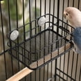 thumbnail image 6 of Stainless Steel Bird Stand Platform with Mesh Support Parrot Nesting Rack Perch for Cockatiels Parakeets Small Pet Bird Cage Accessories, 6 of 6