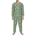 thumbnail image 3 of Picia Hot Dog 5 Pattern Men’s Long-Sleeve Sleepwear Set - Soft 2-Piece Loungewear with Pockets, Comfy PJs for Relaxing Nights-Medium, 3 of 7