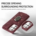 thumbnail image 4 of Dteck for Samsung Galaxy S21 Ultra Wallet Case, Shockproof Heavy Duty Flip PU Leather Ring Kickstand Card Holder Anti-Scratch Soft Protective Cover, winered, 4 of 5