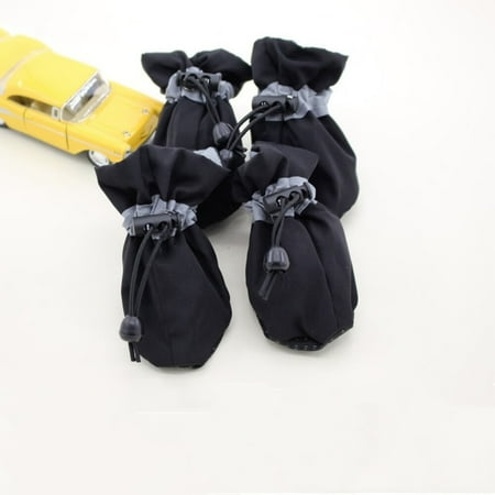 Waterproof Dog Shoes for Hot Pavement  Puppy Booties with Reflective Straps  Anti-Slip Sole Dog Rain Boots Dog Paw Protector Shoes for Small Medium Cats Dogs  Red