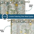 thumbnail image 4 of Vargottam Bird Print Extra Long Sheer Curtains for Double Height Windows & Doors Set of 2 Panels, 108" Length, Grommet Top, Light Filtering Printed Georgette Drapes, 4 of 9