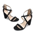 thumbnail image 2 of DREAM PAIRS 4 inch High Heels for Women Chunky Block Cross Strap Open Toe Dress Sandals for Wedding Bridal Evening Homecoming Prom, 2 of 6