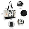 thumbnail image 2 of FORMRS Canvas Laptop Tote Bag for Women with 15.6" Computer Compartments Shoulder Handbag, Cute Cartoon Cats, 2 of 7