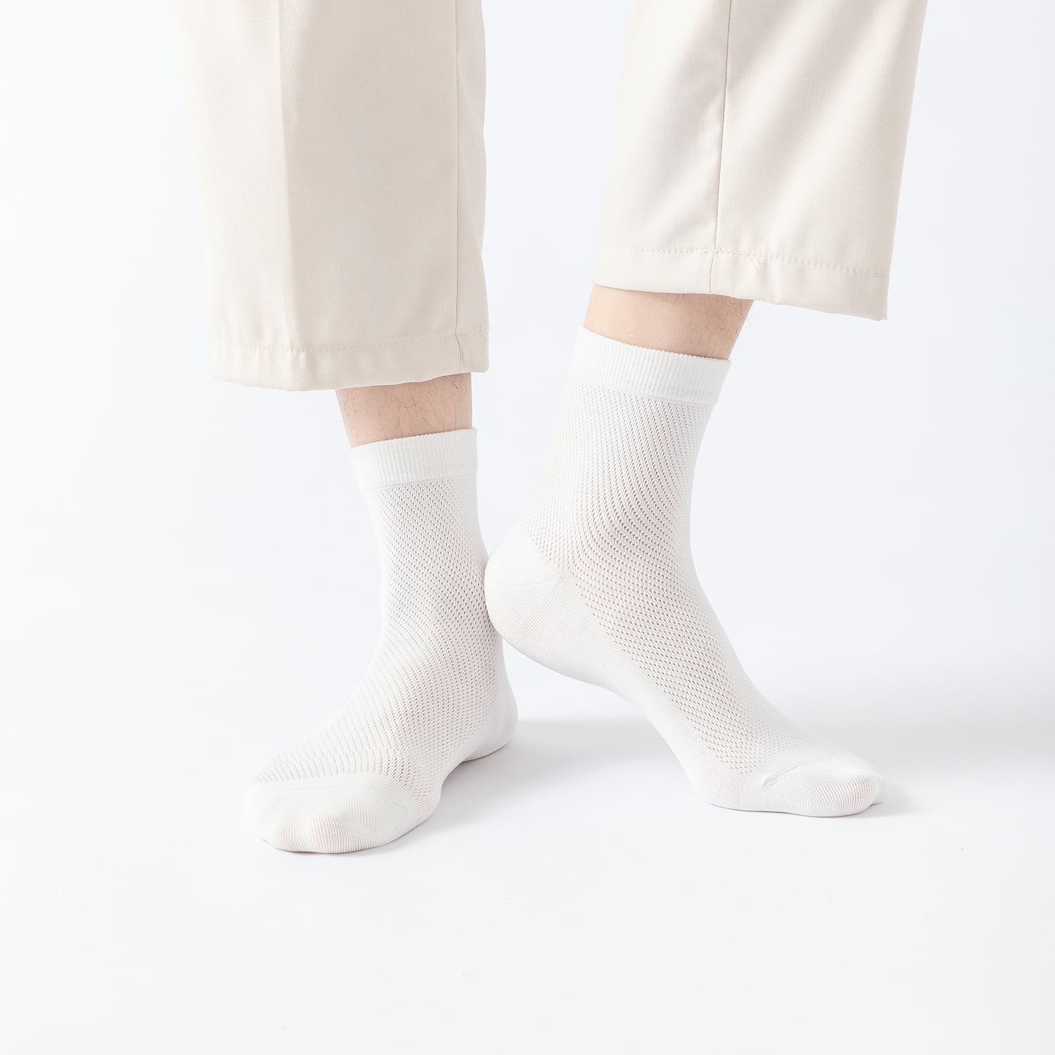 Sookeceks 6 Pairs Thin Crew Socks for Men, Soft Breathable Lightweight Socks Above Ankle Socks for Casual Size 7-11