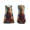 thumbnail image 3 of Vsdgher Meditating Golden Retriever Print Summer Dresses for Women Casual U Neck Beach Dress Sleeveless Tank Loose Sundress with Pocket -Small, 3 of 7