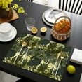 thumbnail image 4 of Green Brown Camo Forest Pattern Summer Placemats Table Placemats Set Of 4-Linen Kitchen Washable Placemats Table Mats 11.8"x17.7" Non-Slip Heat Resistant, 4 of 6