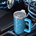 thumbnail image 6 of Blue Christmas Snowflake Pattern Tumbler with Handle and Lid,40oz Double Wall Vacuum Insulated Tumbler,Cups Gift for Women and Men, 6 of 7